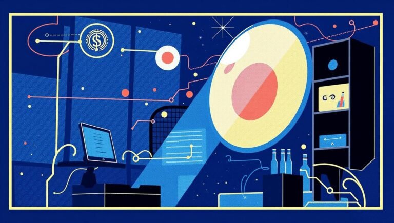 Розбираємо AI-Агентство: Як Друкувати Гроші з “Handsome Fow” Жінка біля ноутбука в офісі. Працює вдома, фріланс. Ноутбук, стілець, письмовий стіл, кава, рослина. Віддалена робота, онлайн.