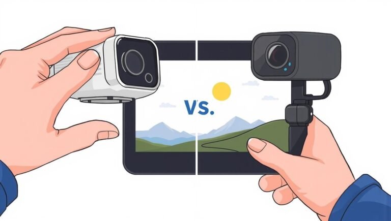 Революція у відео: Google V2 та Minia Max Привабливий дім: сучасний стиль, великі вікна, зелений газон, сонячний день. Архітектура, ландшафт, нерухомість, затишок.