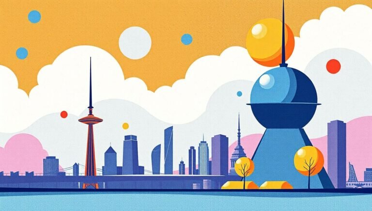 Будинок з червоною черепицею та зелені дерева. Сонячний пейзаж, природа та архітектура.