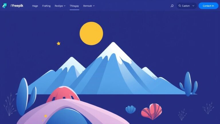 Огляд Freepik, комплексної платформи для творців Українські Карпати. Гірський пейзаж з лісом, смереками, річкою та блакитним небом. Краса природи.