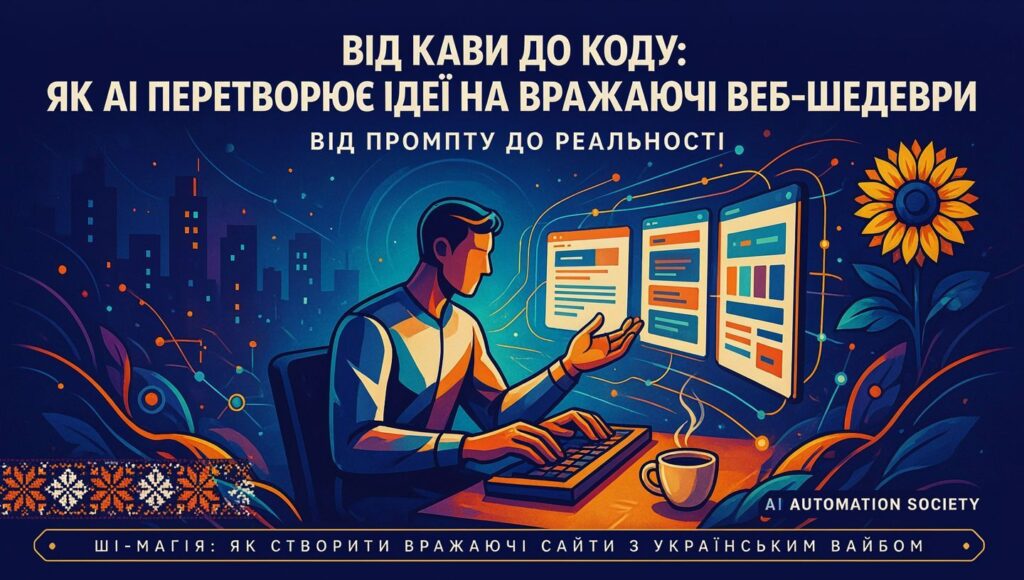 ШІ для Юнікорнів | Від Кави до Коду: Як AI Перетворює Ідеї на Вражаючі Веб-Шедеври, Від «Промпту» до Реальності.